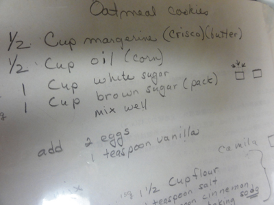 Mrs. Greenfield's Oatmeal cookies