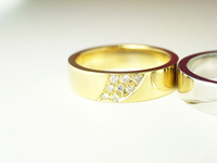 結婚指輪　イエローゴールド　幅広