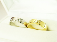 結婚指輪　幅広　シャープ