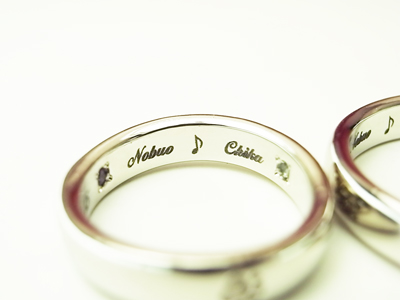 結婚指輪　音符
