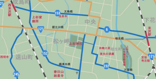米沢市の地図マップ（小）